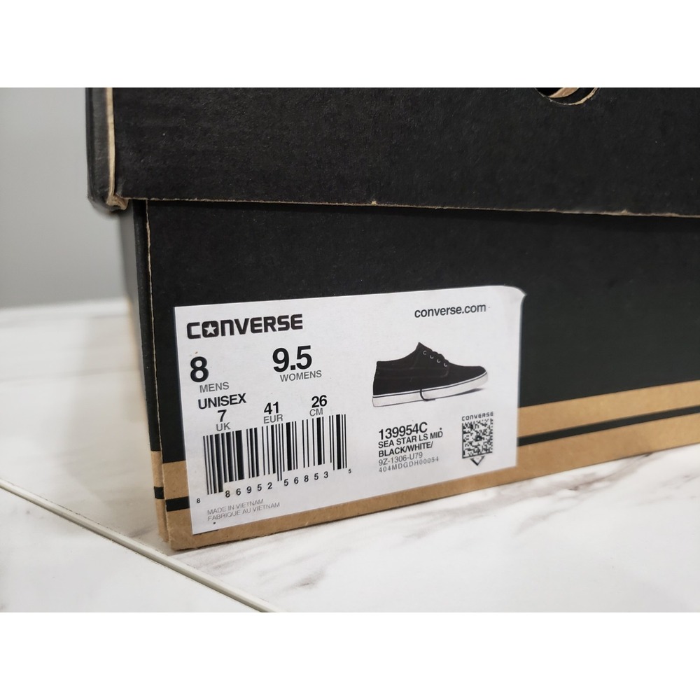 Converse Cons Sea Star LS Mid Mens Size 8 / Womens size 9.5 Suede black‎ shoes - Picture 9 of 10